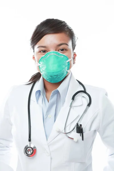 Asian Female Doctor Her Tools — Stock Photo, Image