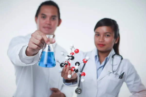 Doctor Chemist Working Together Chemicals Chemical Matrix — Stock Photo, Image