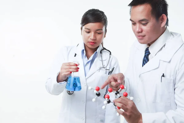 Doctor Chemicus Werken Samen Met Chemicaliën Chemische Matrix — Stockfoto