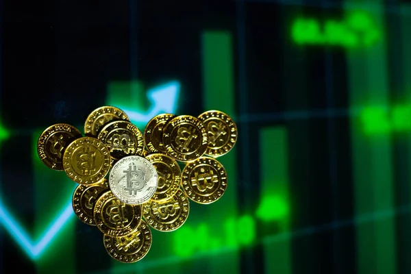 Bitcoin Cyfrowy Crypto Waluty Pieniężnej — Zdjęcie stockowe