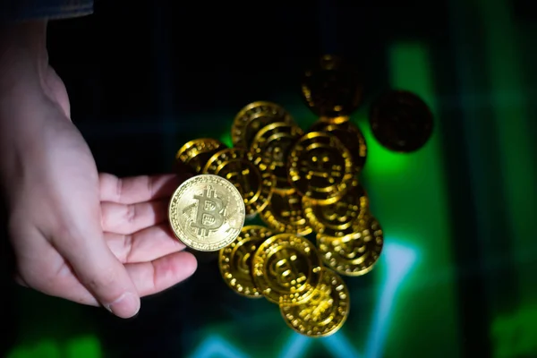 Bitcoin Κρυπτογραφημένα Χρήματα Ψηφιακό Νόμισμα — Φωτογραφία Αρχείου