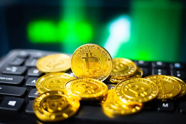 Bitcoin Criptomoneda Dinero Moneda Digital — Foto de Stock