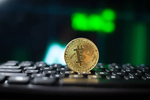 Bitcoin Criptomoneda Dinero Moneda Digital — Foto de Stock