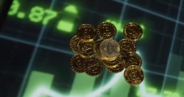 Bitcoin dijital kripto para birimi altın logosu