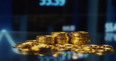 Bitcoin dijital kripto para birimi altın logosu