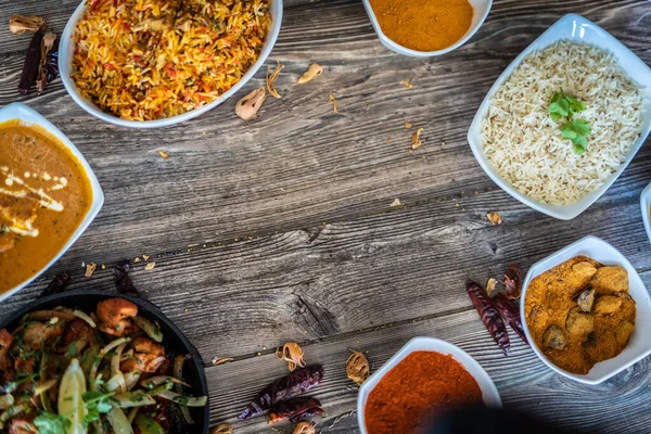 Usta Podlewanie Indyjskiej Restauracji Jedzenie Talerz — Zdjęcie stockowe