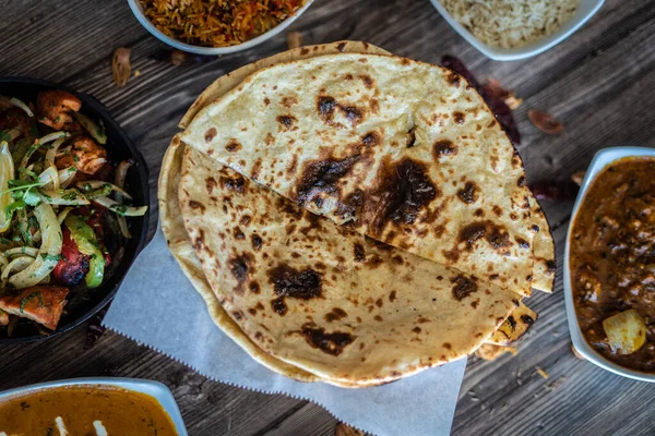 Yummy Healthy Tandoori Bread Indian Cuisine — Stock Photo, Image