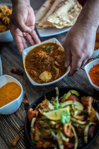 mouth watering indian restaurant food platter