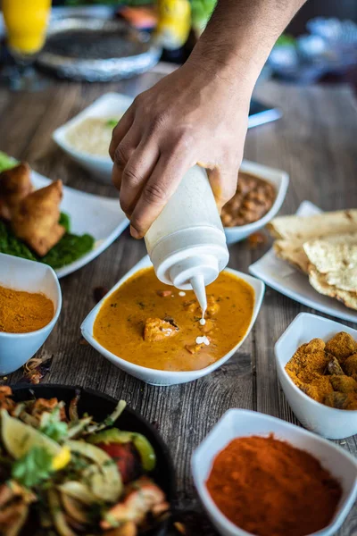 mouth watering indian restaurant food platter