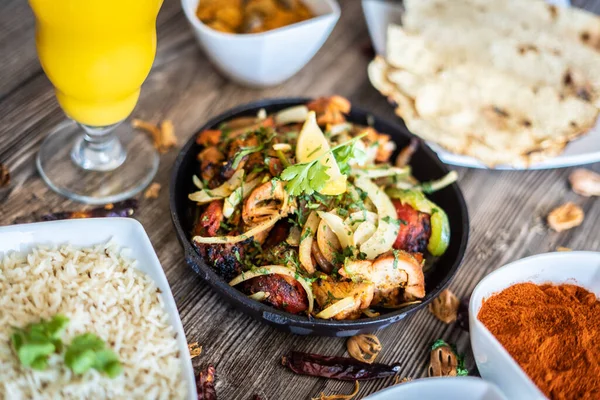 mouth watering indian restaurant food platter