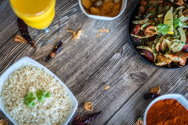 Mun Vattning Indian Restaurang Mat Fat — Stockfoto