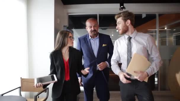 Empleados Oficina Teniendo Una Reunión — Vídeo de stock