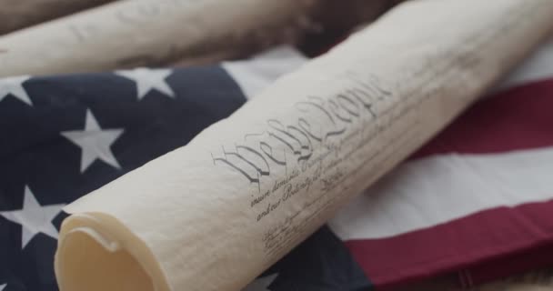 Constitución Bandera Los Estados Unidos América — Vídeos de Stock