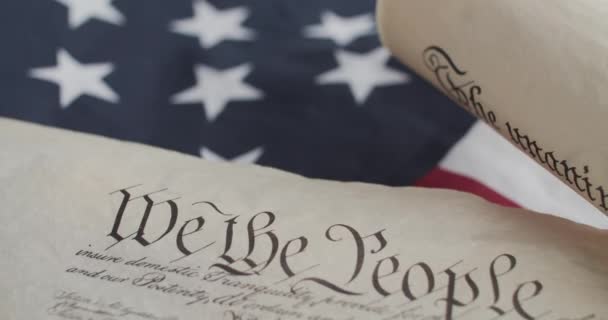 Конституция Сша Флаг Соединенных Штатов Америки — стоковое видео