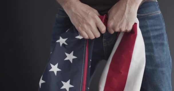 Amerikaanse Grondwet Vlag Van Verenigde Staten Van Amerika — Stockvideo