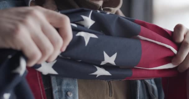 Constitution Flag United States America — Stock Video