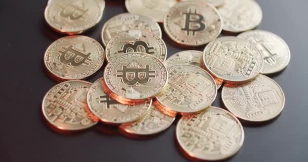 Bitcoin Crypto Mata Uang Emas — Stok Video