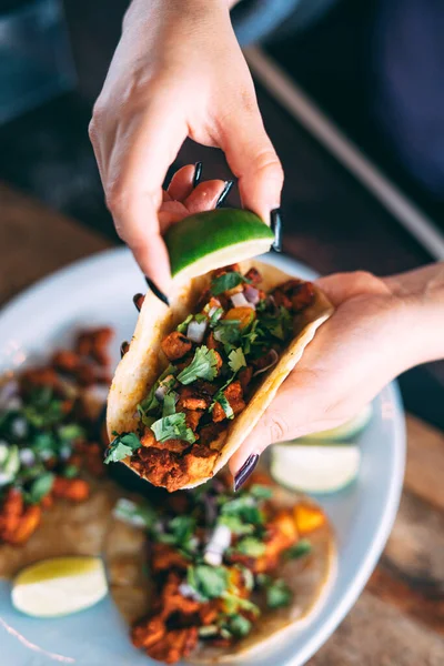 Plato Tacos Bocadillos Tortilla —  Fotos de Stock