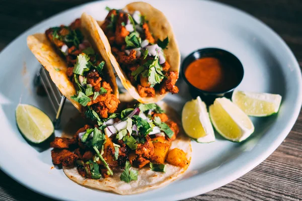 Plato Tacos Bocadillos Tortilla —  Fotos de Stock