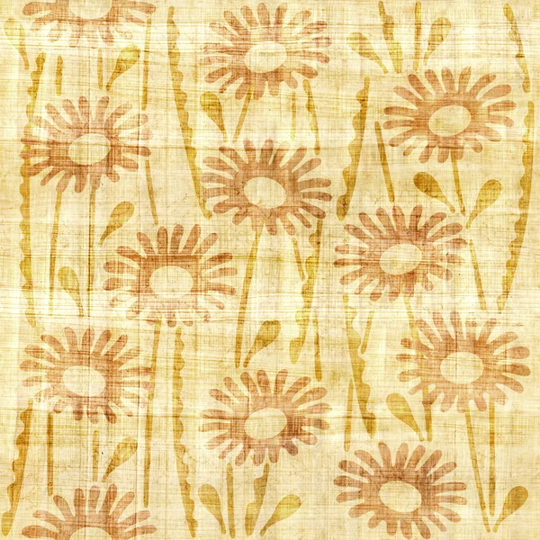 Patrón decorativo floral - textura de papiro - fondo sin costuras —  Fotos de Stock