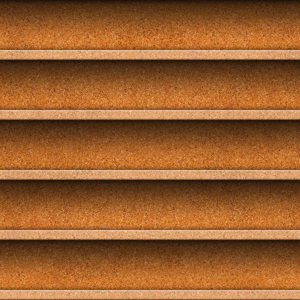 Nahtlose Holzregale für die Produktpräsentation. Korkoberfläche. — Stockfoto