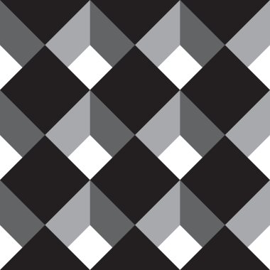 Modern karşılıklı fayans. Vektör siyah ve beyaz sorunsuz arka plan.