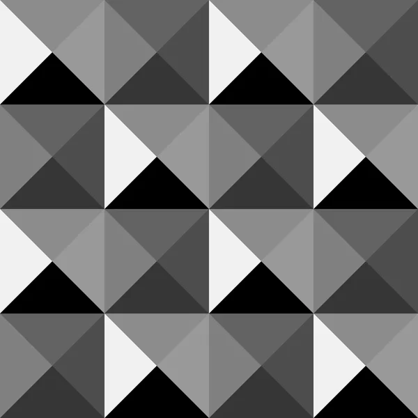 Siyah ve beyaz piramit desen. Üçgenler şık arka plan. Vektör seamless modeli. — Stok Vektör