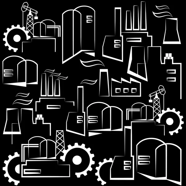 Construção industrial universal. Indústria pesada e manufatura. Padrão sem costura vetorial . —  Vetores de Stock