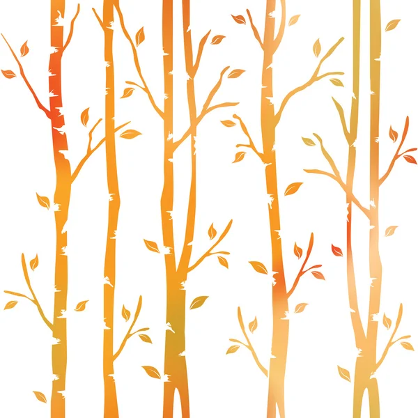 Abstrakte Zierbäume. Herbstwald. Dekorative Gasse. Vektor nahtlose Muster. — Stockvektor