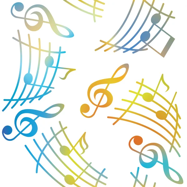 Anteckningar med musik element som en musikalisk bakgrundsdesign. Seamless mönster. — Stock vektor