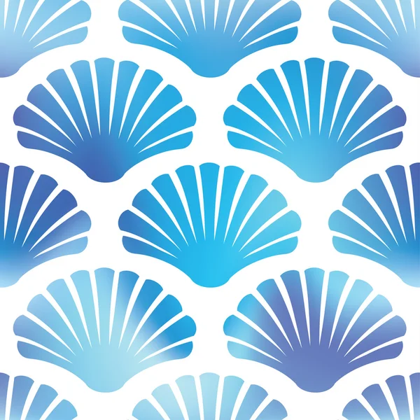 Imaginary decorative seashells. Wallpaper texture background. Seamless pattern. — Stock Vector