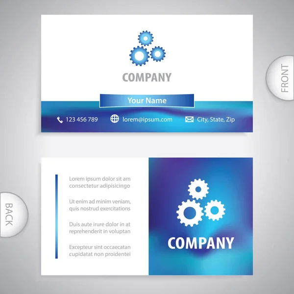 Business Card Template Mechanical Machines Gears Concept Heavy Light Industry — Stock Vector