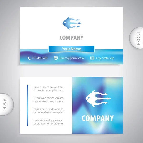 Business Card Template Symbol Sea Cuttlefish Seafood Shop Restaurant Aquarium — Stock Vector