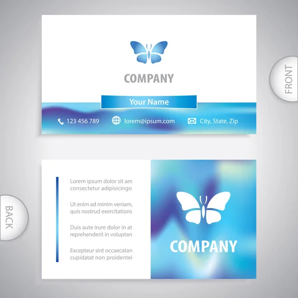 Plantilla Tarjeta Visita Icono Conceptual Simple Mariposa Concepto Negocio Comercio — Vector de stock