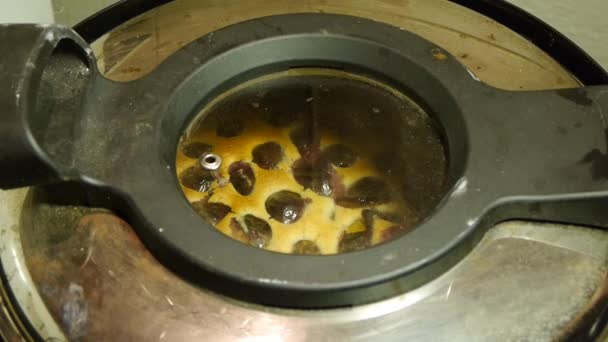 Pasteles para hornear en el mini-horno eléctrico — Vídeos de Stock