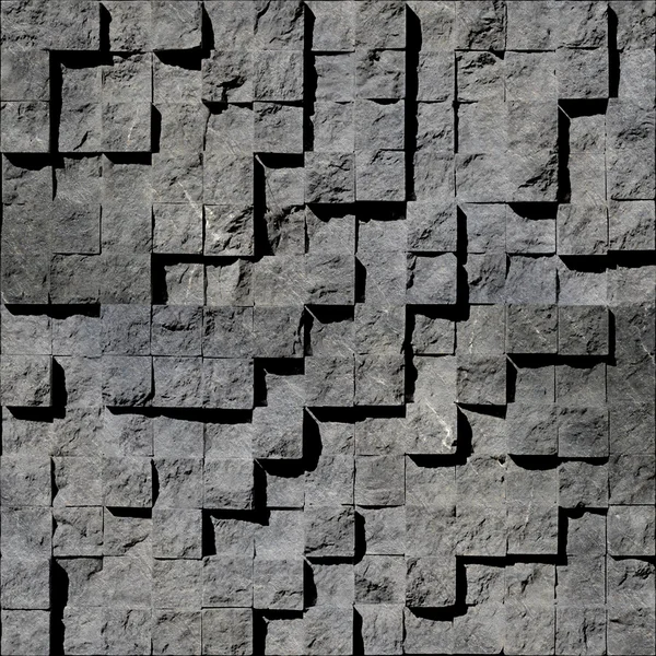 Абстрактные и каменистые кубики, сложенные на безморском фоне — стоковое фото