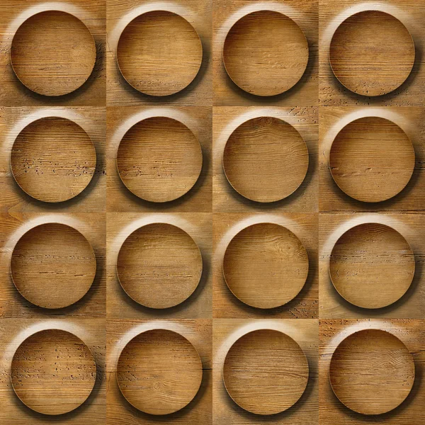 Bloques abstractos redondeados de madera apilados para un fondo transparente — Foto de Stock
