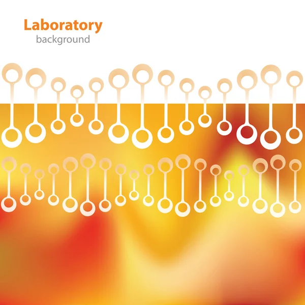 Ciencia e investigación - estructura molecular - fondo naranja — Archivo Imágenes Vectoriales