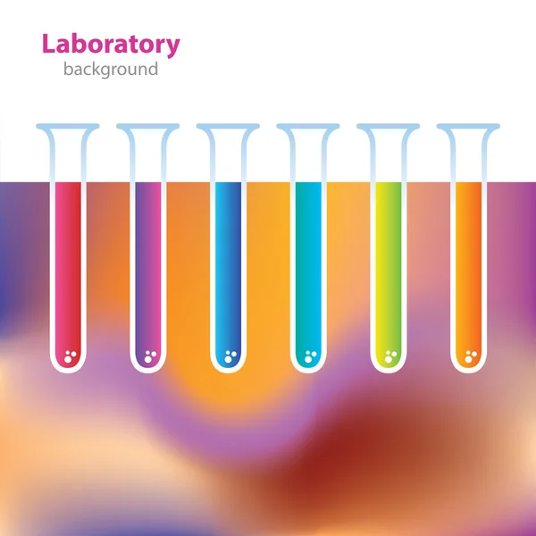 Science et recherche - installations de laboratoire - tubes colorés — Image vectorielle