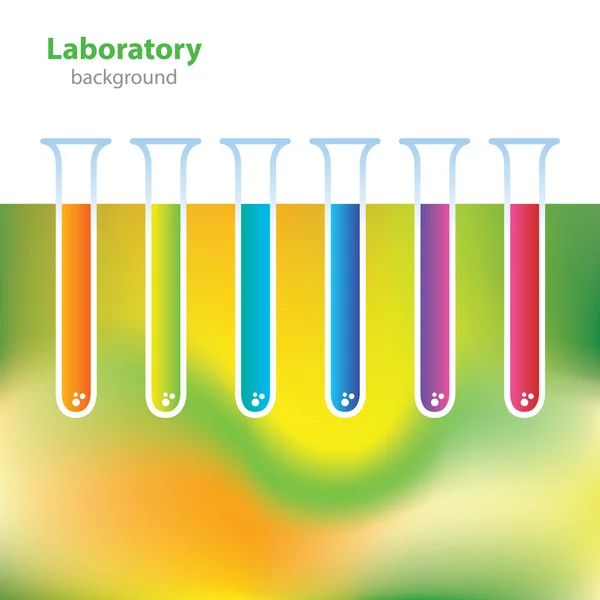 Ciencia e Investigación - instalaciones de laboratorio - tubos de colores — Vector de stock