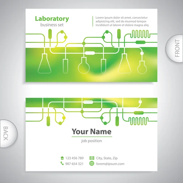 Business card - science and research - laboratory background — Stock Vector