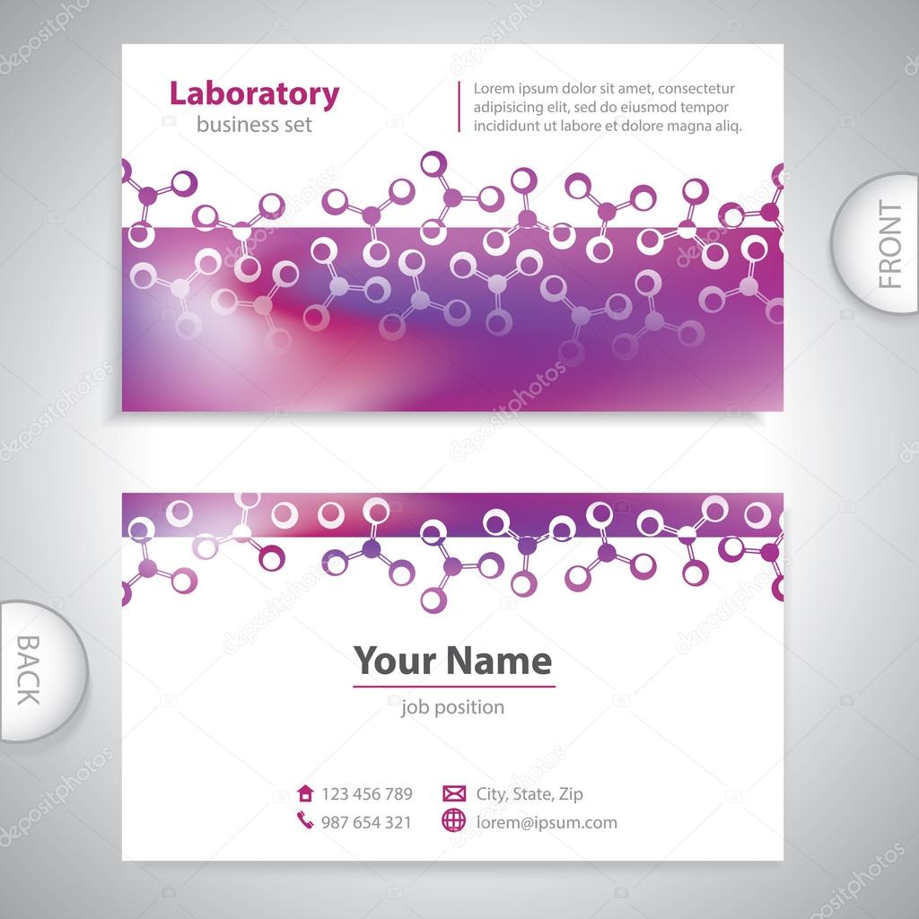 business card - science and research - molecular structure