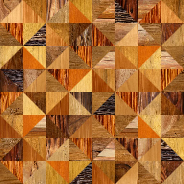 Abstract triangle pattern - different colors - wooden background — Stock Photo, Image