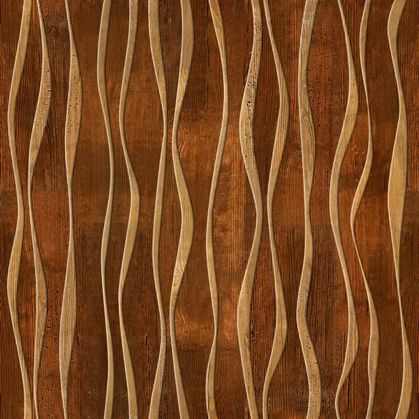 Abstract paneling pattern - waves decoration - wooden texture — Stock Photo, Image