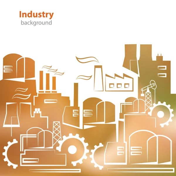 Resumo Edifício industrial - cartão de visita - fundo em branco — Vetor de Stock