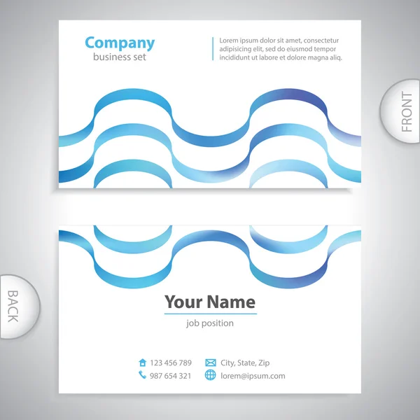 Universal business card - waves textur — Stock Vector