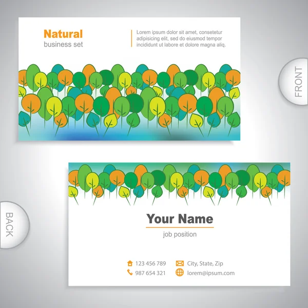 Business card - woods and gardens - company presentations — Stock Vector