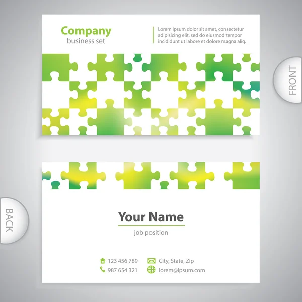 Cartão de visita - fundo de quebra-cabeça abstrato - apresentação da empresa —  Vetores de Stock