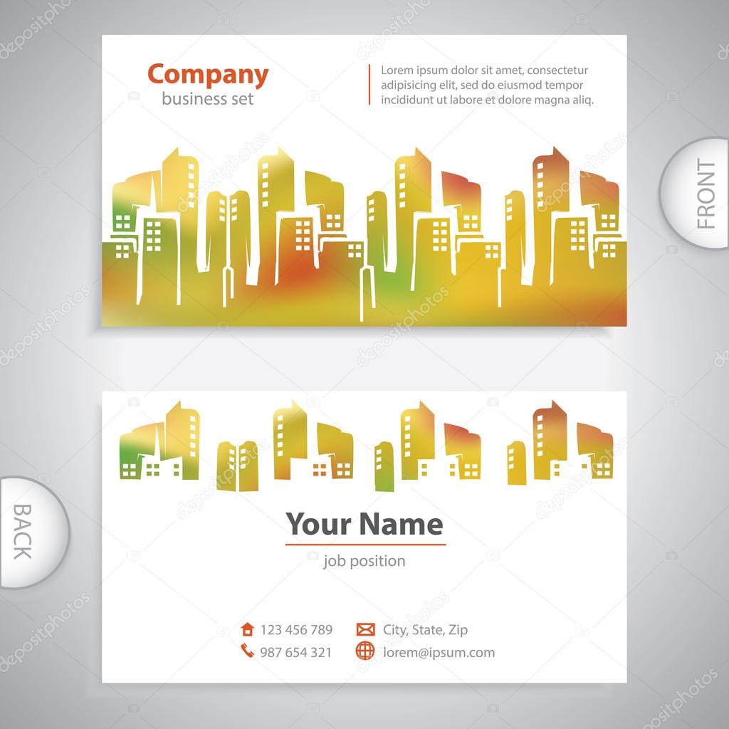 business card - Abstract architectural building - company presen