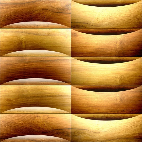 Abstract paneling pattern - waves decoration - wooden texture — Stock Photo, Image